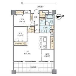 シティガーデンBONJONOテラス 3LDKの間取図画像