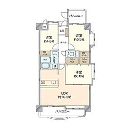 リヴィエール富士見壱番館 3LDKの間取図画像