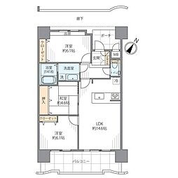 アースコートディアガーデン西小倉 3LDKの間取図画像