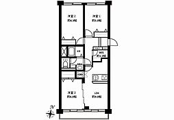 県ドリームハイツ17号棟 3LDKの間取図画像