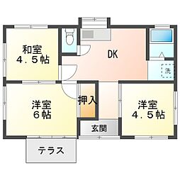 上山貸家 1階3DKの間取り