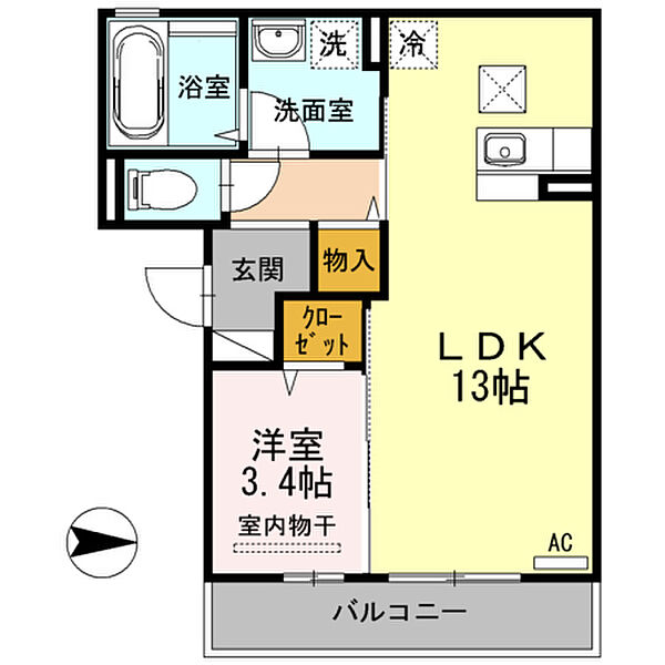 グラシューズ深津 ｜広島県福山市東深津町3丁目(賃貸アパート1LDK・1階・40.37㎡)の写真 その2