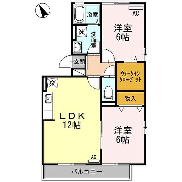 グレイス　スクエア新涯　5　B棟 ｜広島県福山市新涯町5丁目(賃貸アパート2LDK・2階・56.30㎡)の写真 その2