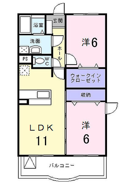 アメニティ三恵 ｜広島県福山市御幸町大字上岩成(賃貸マンション2LDK・3階・57.08㎡)の写真 その2