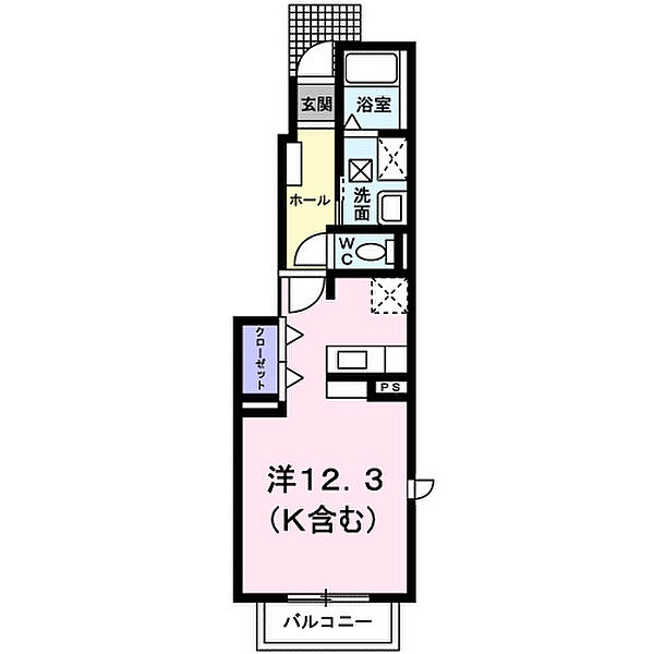 ベルシティＳａｔｏ　Ｂ ｜広島県府中市中須町(賃貸アパート1R・1階・33.15㎡)の写真 その2