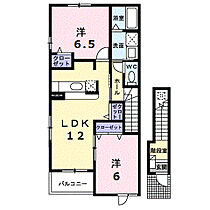 アップロードII  ｜ 広島県福山市神辺町字道上1009-4（賃貸アパート2LDK・2階・58.86㎡） その2