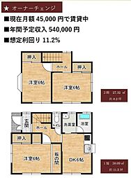 羽生市上新郷 3DKの間取り