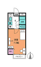 リノア日本福祉大学西 1階1Kの間取り