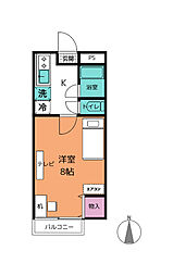 リノア日本福祉大学西 2階1Kの間取り