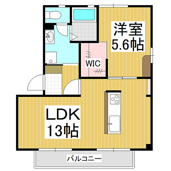 パストラル宮下A ｜長野県岡谷市長地柴宮1丁目(賃貸アパート1LDK・1階・43.01㎡)の写真 その2