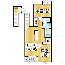 シュシュ・ドゥー  ｜ 長野県岡谷市田中町3丁目（賃貸アパート2LDK・2階・62.33㎡） その2