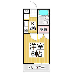 ガーデンハイツヤザキ 1Kの間取図画像