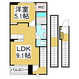 ボン　ボヤージュ 3階1LDKの間取り