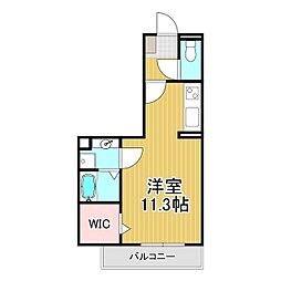 コンフォーティア宮田　B棟 3階ワンルームの間取り