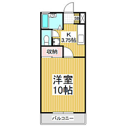 メゾンディアス 2階1Kの間取り