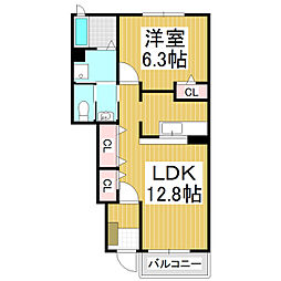 サンライズC 1LDKの間取図画像