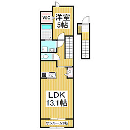 ボアソルチA 1LDKの間取図画像