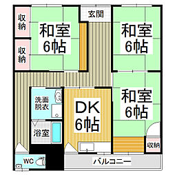 ワールドアパート 3DKの間取図画像