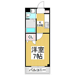 アーバンアングラー 1Kの間取図画像