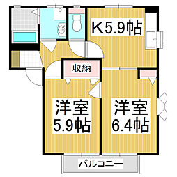ディアスシリウスA 2Kの間取図画像