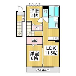 メゾン・コンフォール 2LDKの間取図画像