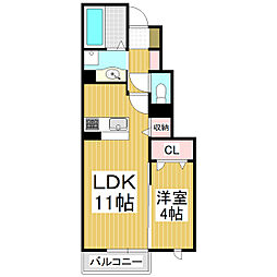 calmo luna 1LDKの間取図画像