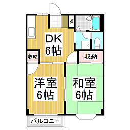 レザンドール 2DKの間取図画像
