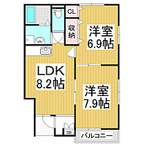 ロイヤルパレスＹ・Ｔ  ｜ 長野県塩尻市大字広丘吉田（賃貸アパート2LDK・1階・49.94㎡） その2