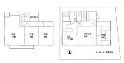 JR中央線 西八王子駅 バス15分 東楢原下車 徒歩4分の賃貸一戸建て 4LDKの間取り