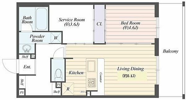 ＡＲＴ　ＲＥＳＩＤＥＮＣＥ　ＩＮ　ＫＡＳＨＩＷＡ－ｎｏ－ＨＡ 407｜千葉県柏市若柴(賃貸マンション2LDK・4階・47.73㎡)の写真 その2