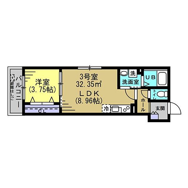 ＴＳＲ新松戸 203｜千葉県松戸市新松戸北2丁目(賃貸アパート1LDK・2階・32.35㎡)の写真 その2