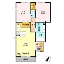 千葉県流山市おおたかの森北1丁目22-3（賃貸アパート2LDK・1階・56.15㎡） その2