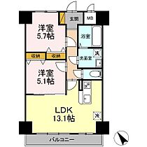 千葉県流山市おおたかの森西1丁目3-5（賃貸マンション2LDK・6階・55.35㎡） その2