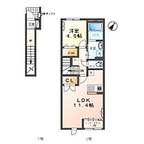 Ｈａｕｓｋａ　Ｔａｌｏ～ハウスカ　タロ～  ｜ 千葉県野田市山崎新町（賃貸アパート1LDK・2階・46.28㎡） その2