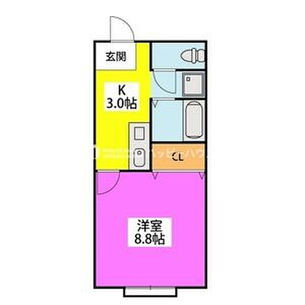 サンロードスI F｜福岡県久留米市津福本町(賃貸マンション1K・2階・29.15㎡)の写真 その2