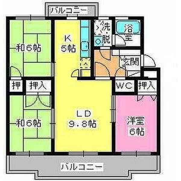 RESIAS　CHIKUSHINO　BLDG. 303｜福岡県筑紫野市杉塚１丁目(賃貸マンション3LDK・3階・71.16㎡)の写真 その2