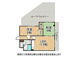 クレドール垂水2 2LDKの間取図画像