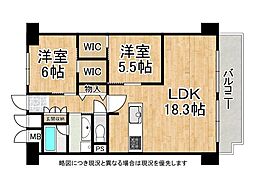 ライオンズマンション舞子 2LDKの間取図画像