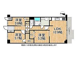 藤和明石公園ハイタウン2号棟 3LDKの間取図画像