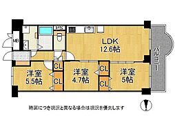 シーサイドパレス明石錦明館 2SLDKの間取図画像