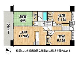 グランプレステージ明石西3　中古マンション 3LDKの間取り