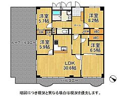 シーサイドパレス明石錦明館 4LDKの間取図画像