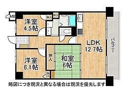 メゾンドール明石山ノ手台C棟 3LDKの間取図画像