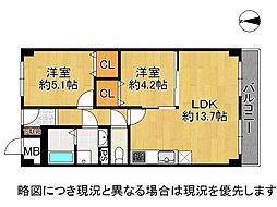 メゾン舞子ショアー 2LDKの間取図画像
