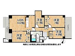 神戸ポートビレジ2号棟 4LDKの間取図画像