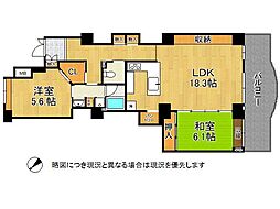 須磨パークヒルズC棟CYGNUS 2LDKの間取図画像