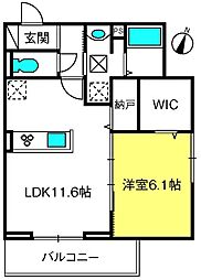 ノーブルパレス上木崎 1階1SLDKの間取り