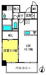 グランヴレーユ 5階1LDKの間取り