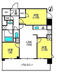 ドゥーエ大宮 2階3LDKの間取り