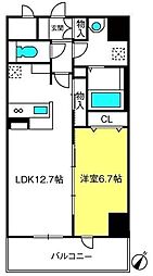 シェルト新都心 1LDKの間取図画像